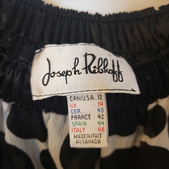 Joseph Ribkoff Polka Dot Sheer Off the Shoulder Blouse - Picture 2 of 5